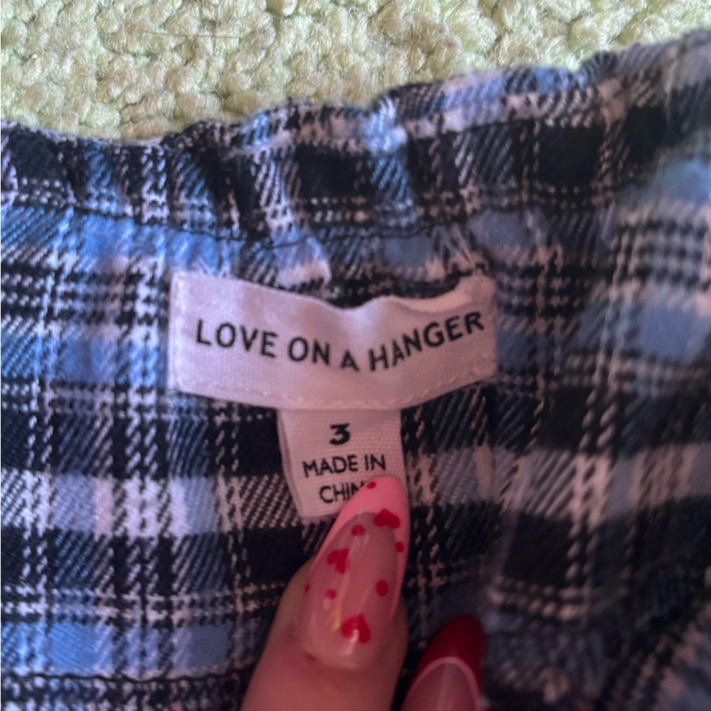 Blue, black, white, plaid skirt slits on both sides very soft material